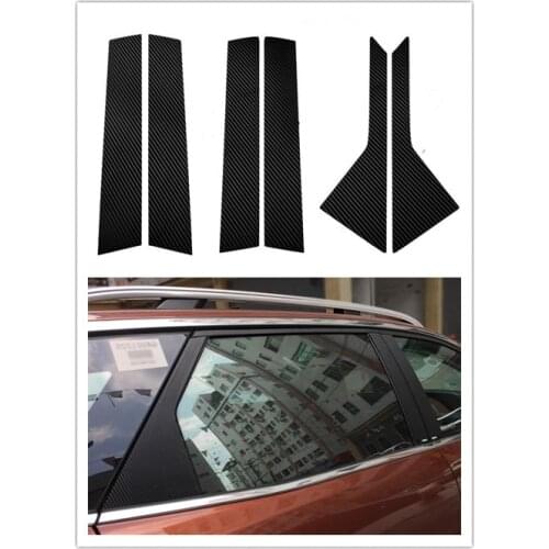 Car Styling Fit For 2017 2018 Peugeot 3008 GT Line Accessories Black B Pillar Posts Carbon Stickers Window Trim Sticker