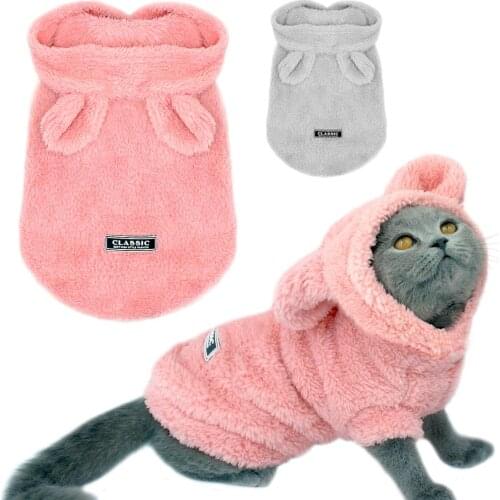 Warm Cat Clothes Winter Pet Puppy Kitten Coat Jacket For Small Medium Dogs Cats Chihuahua Yorkshire Clothing Costume Pink S-2XL