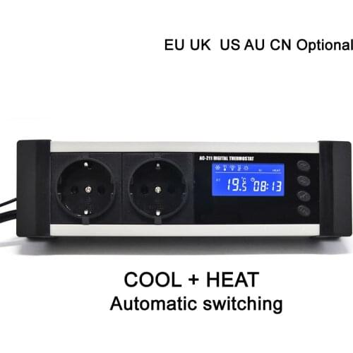 Waterproof sensor Digital Aquarium thermostat temperature Heating and cooling for EU UK AU CN plug