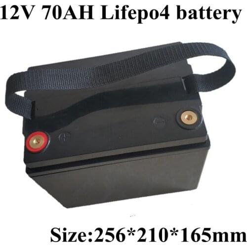 Waterproof Lifepo4 12v 70ah Lithium Battery 12v Batteria BMS 4S 12.8V for Golf Cart Boat Toy Car Caravan Light +10A Charger