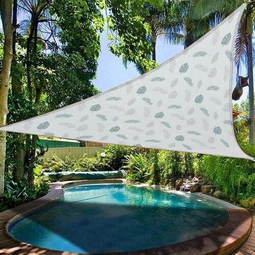 Waterproof Sun Shelter Garden Printed Sunshade Sail Outdoor Leaf Rainproof Sun Shade Patio Terrace Canopy Swimming Pool Awning
