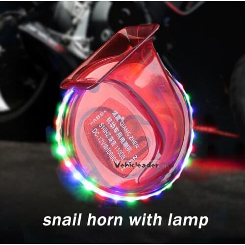 New Waterproof 12V Motorcycle Snail Horn with led Light Loud Clear Voice Speaker Air Horn with lamp Universal 510Hz bike Scooter