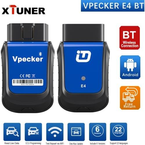 XTUNER VPECKER E4 Bluetooth Full System OBDII Scan Tool for Android ECU Programming Code Reader Scanner 6 Versions WIFI Update