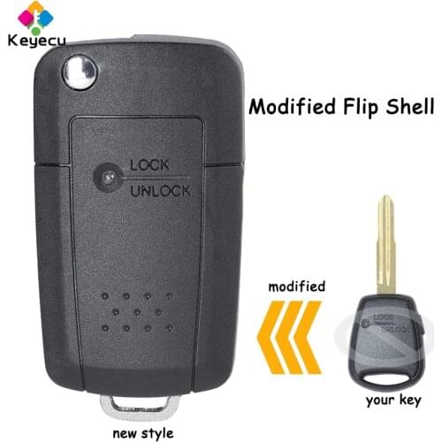 KEYECU Replacement Modified Flip Remote Key Shell Case - 1 Side Button - for Hyundai H1 Getz Accent for Kia Rio Picanto Carens