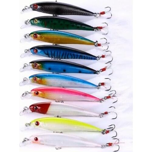 1 PC 9cm/8g Lure Fishing Hard Bait Hook Minnow Plastic Baits Bass Trolling Jigging Artificial Bastards Bass Trout Carp Angling