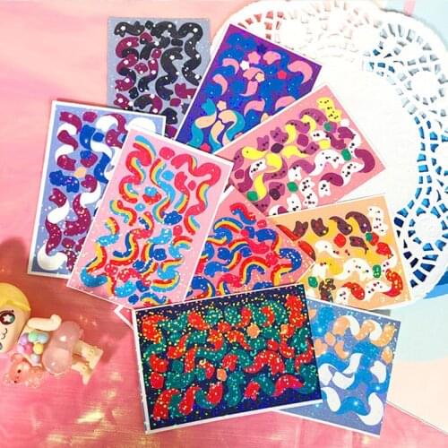 1pcs Kawaii Laser Ribbon Sticker DIY Handbook Album Notebook DIY Material Cute Student Planning Stationery Sticker