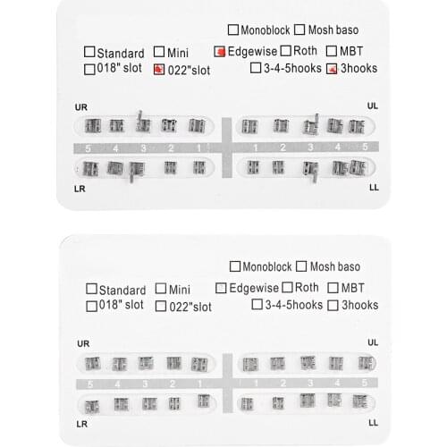 10Packs Metal Stainless Steel Dental Teeth Orthodontics Brackets Braces Mini With Hook Without Hook Optional Stable Bonding Firm