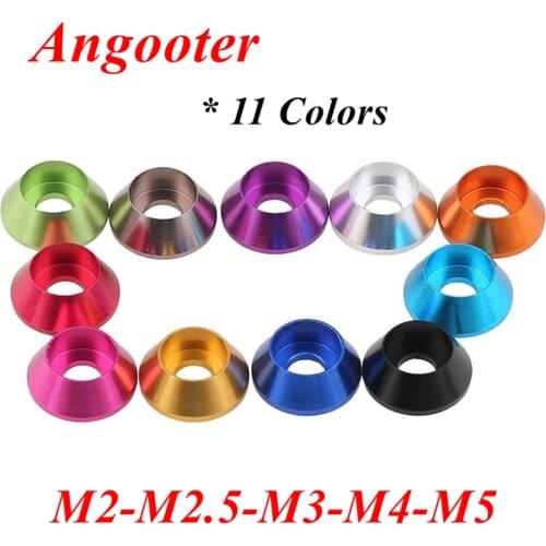20pcs M2 M2.5 M3 M4 M5 Aluminum washer Colorful anodized Aluminum Cup Head Hex socket Screw Bolt Washer RC Car Model Gasket