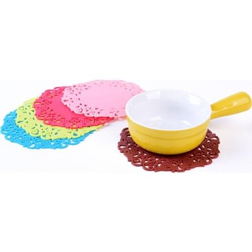 4pcs Creative silicone flower shaped non-slip, anti-scald, heat-insulating tea coaster