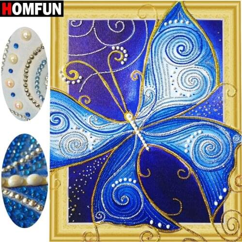 HOMFUN 5D Special Shape Diamond Embroidery Animal Diamond Painting Cross Stitch 3D Butterfly With Diamonds gift Gift 40x50cm
