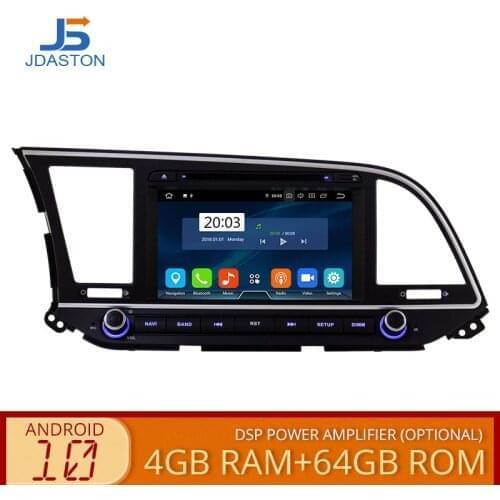 JDASTON Octa Cores Android 10.0 Car DVD Player For Hyundai Elantra 2016 2017 2018 4G+64G Multimedia GPS Stereo 2 Din Car Radio