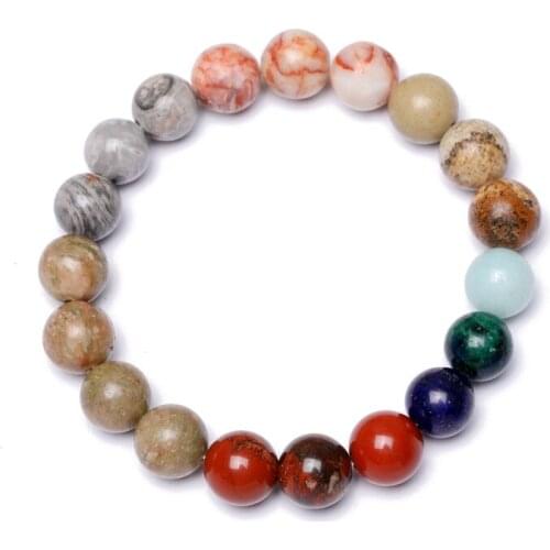Universe Premium Space Planets Solar System Natural Stone Beads Bracelet Bangle for Women Men Gifts Chakra Bracelet Yoga Jewelry