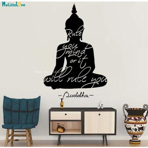 Budhha Buddhist Quote Rule Vinyl Wall Decals Your Mind Meditation Decor Self-adhesive Unique Gift Cool Art Murals YT2290