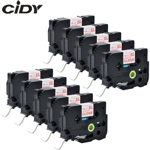 Cidy 10pcs compatible for p touch tz142 tz 142 tze 142 tze142 brother label printers laminated label tape