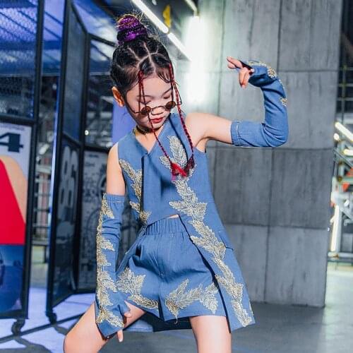 Girl Sets Catwalk Show Costume Hip Hop Dance Clothes Cheerleader Uniform Dancer Outfits Jazz Dancewear Festival Clothing DL8222