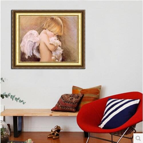 Cross Stitch Needlework 5d Diamond Painting Set Acessorios De Costura Resin Rhinestone For Home Decoration Cute Little AngelD