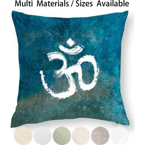 Graffiti Om Pillow Case Throw Pillow Cover Cotton Linen Flax Graffiti Yoga Om Buddha Buddhist Namaste Mantra Sanskrit Hindu