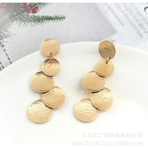 New Europe and the United States atmosphere metal retro irregular circles stacked temperament random fashion personality female