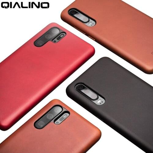 QIALINO Genuine Leather Bag Phone Case for Huawei P30 Fashion Luxury Ultrathin Back Cover for Huawei P30 Pro for 6.1/6.47 inches
