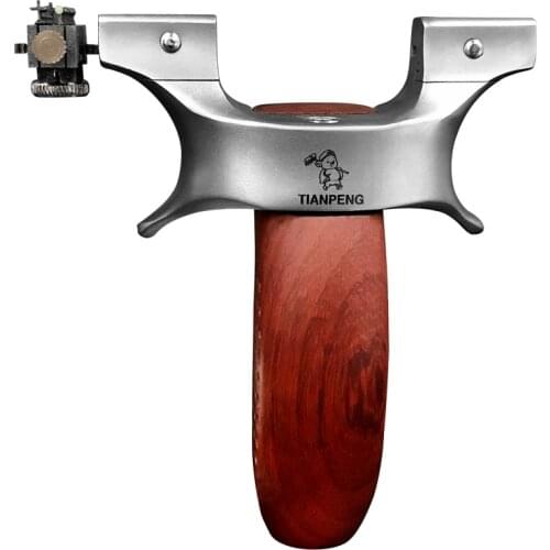 Powerful Stainless Steel Hunting Slingshot Titanium Alloy Head Catapult Wood Handle Outdoor Shooting Flat Rubber Band
