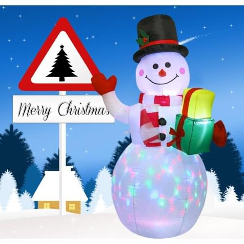 Christmas Lighted Inflatable Snowman LED Light Toy Decoration Dolls LED Yard Prop for Household Parties Ornaments