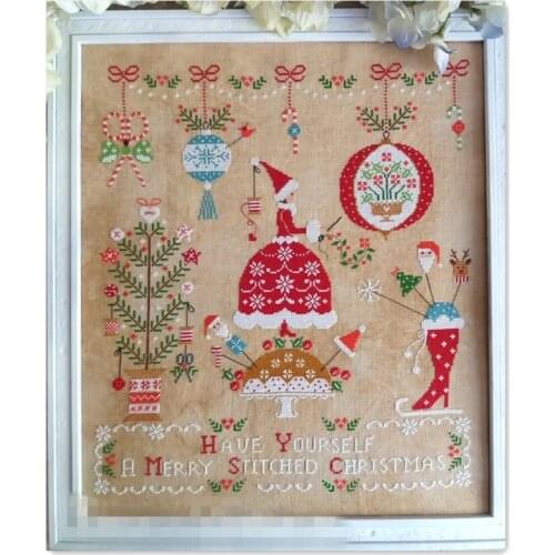 Christmas sewing gi cross stitch kits flower aida fabric 18ct 14ct 11ct flaxen linen cotton thread embroidery kits DIY craft set