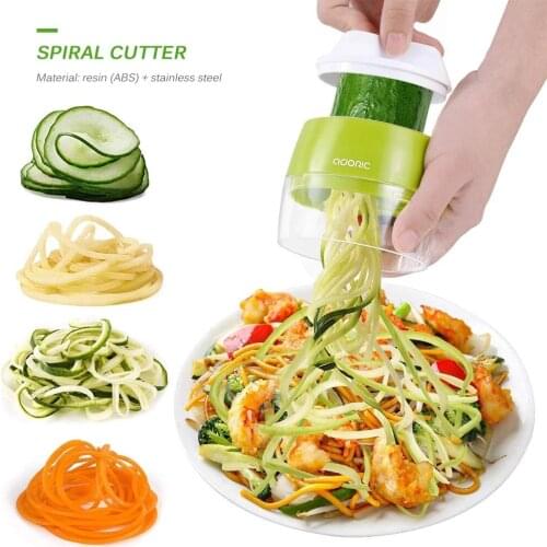 Handheld Spiralizer Vegetable Fruit Slicer 4 in 1 Adjustable Spiral Grater Cutter Salad Tools Zucchini Noodle Spaghetti Maker