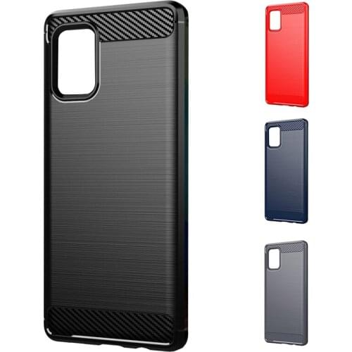 For Samsung Galaxy A71 5G UW Phone Case Silicone Carbon Fiber Drawing