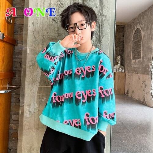 Spring Autumn boys sweatshirts kids hoodies baby clothes children outfits fashion Streetwear Rap sweatshirts 5t to 16T