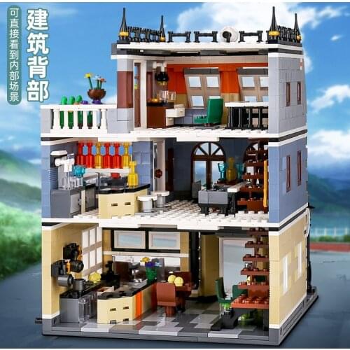 IN STOCK QL0940 1316PCS City Stree View Series Garden Hotel Building Block Architecture Model Brick Toy for Children 15001 15002