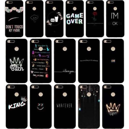 93AA Color text on a black background gift Soft Silicone Tpu Cover phone Case for Xiaomi Redmi Mi A1 A2 8 lite