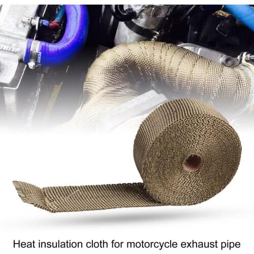 15m Motorcycle Car Exhaust Warp Sturdy Heat-resistant Fiber Car Header Locking Tape Banana Cloth Insulation Tape for Motorcycle
