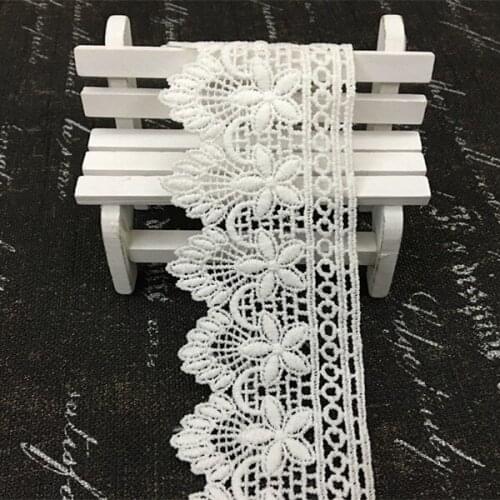 15Yards Milk Silk Snow White Color DIY Lace Trim Embellishment Braid Guipure Flower Ribbon Sewing Craft Home Decoration