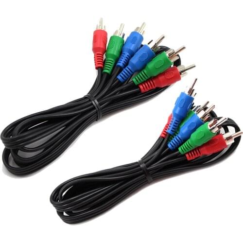 2 Pcs Component YPbPr Video Cable Standard For Blue Ray DVD Projector HDTV TV Devices 1.5M with good Quality