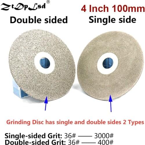 4Inch 100mm 36-3000# Diamond Coated Grinding Disc Single Double Side Flat Lap Wheel Lapidary Polishing For Jade Agate Crystal