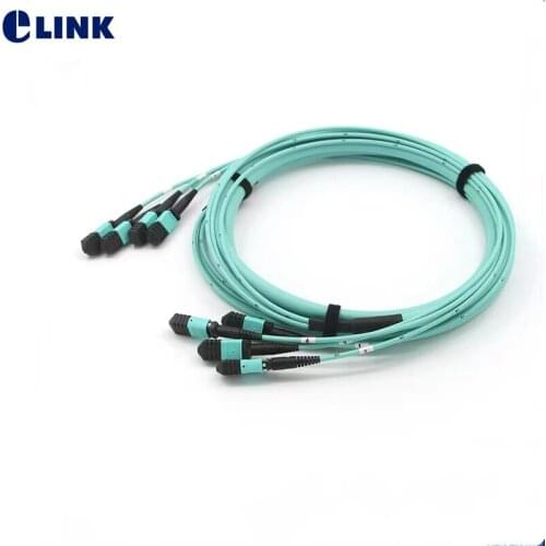 48 cores 2Mtr MTP-MTP MPO-MPO fiber optic patchcord OM3 female male Type B 48 strand OM3 ftth jumper optic patch lead ELINK