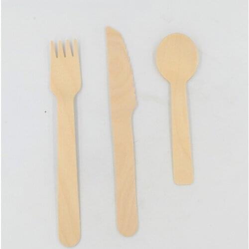 51 pcs sets Picnic Disposable Tableware Cutlery Disposable Wooden Tableware Cutlery forks Wooden High Quality Wedding