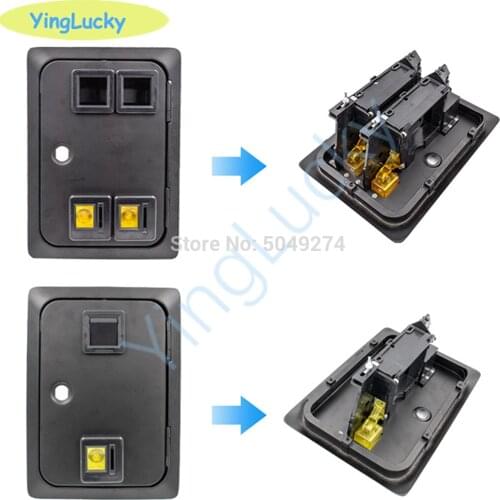 Arcade Coin-Operated Machine Iron Door 2 in 1 Black American Style Iron Gate Coin Acceptor，For Entertainment Coin Machine