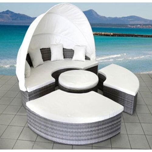 Freeshipping Lounger Outdoor Rattan Sofa Lying Bed Balcony Villa Outdoor PU Rattan Chairs Sets