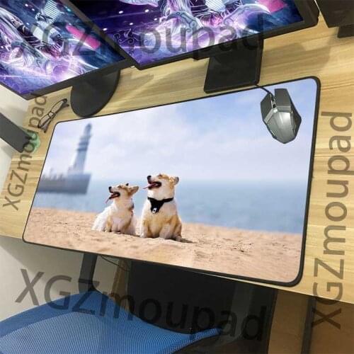 XGZ Seaside Lighthouse Landscape Custom Large Mouse Pad Black Lock Edge Animal Cat Computer Keyboard Table Mat Rubber Non-slip