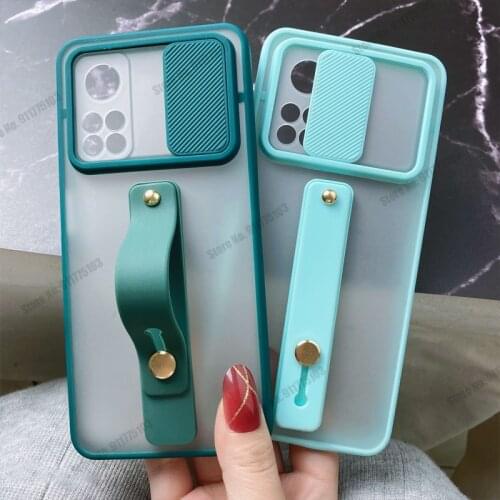 Case For Xiaomi POCO F3 X3 Pro NFC Mi 10T lite 10i 5G Redmi K40 Note 10 Pro Max Wriststrip Soft Silicone Stand Matte Back Cover