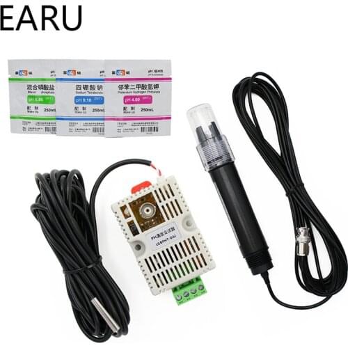 PH Temperature Transmitter Detection Sensor Module Voltage 0-5V 0-10V 4-20mA RS485 Output PH Sensor PH Electrode BNC
