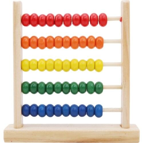 Mini Wooden Abacus Children Early Math Learning Toy Numbers Counting Calculating Beads Abacus Montessori Educational Toy