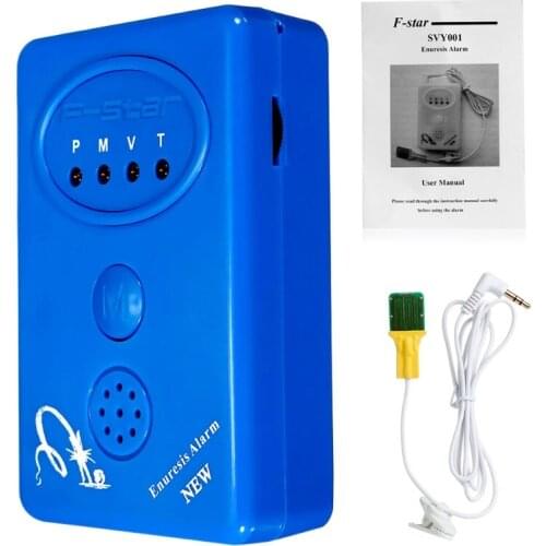 Adult Baby Bedwetting Enuresis Urine Bed Wetting Alarm +Sensor With Clamp Blue
