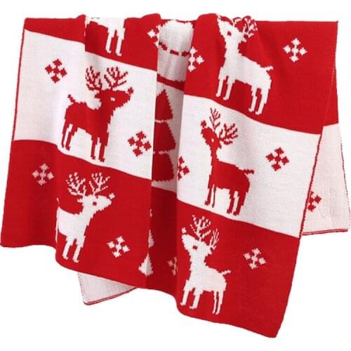 Baby Christmas Blankets Knitted Newborn Christmas Deer Swaddle Wrap Blanket Cotton Infant Stroller Bed Covers Childrens Quilt