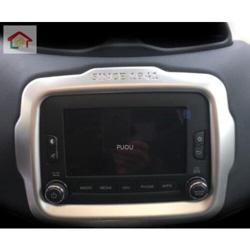 For Jeep Renegade 2015 2016 2017 2018 2019 Car GPS Navigation Panel Cover Decoration Trim Sticker Interior Accessories