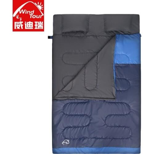 2018 High Quality Cotton Filling 2 Person Double Sleeping Bag 3 Season Use Comfortable Warm Sleeping Bag Double Sleeping Bag