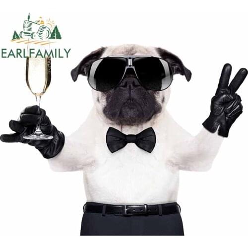 EARLFAMILY 13cm x 10.3cm For Dogs Cartoon Decal Vinyl Material Car Stickers Anime Scratch-Proof Suitable for VAN RV Decoration