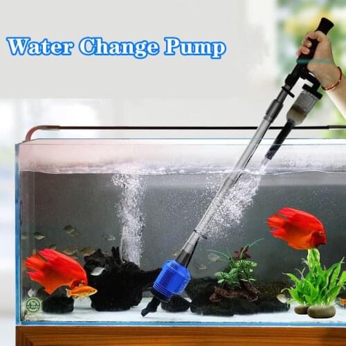 Electric Aquarium Water Change Pump Syphon Operated Fish Tank Sand Washer Vacuum Gravel Cleaner Siphon Filter