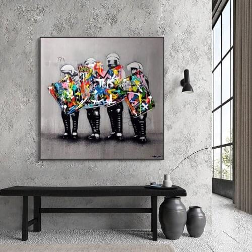 Soldier Graffiti Art Painting on Canvas Posters and Prints Street Wall Art Cuadros odern Home Decor Picture for Living Room